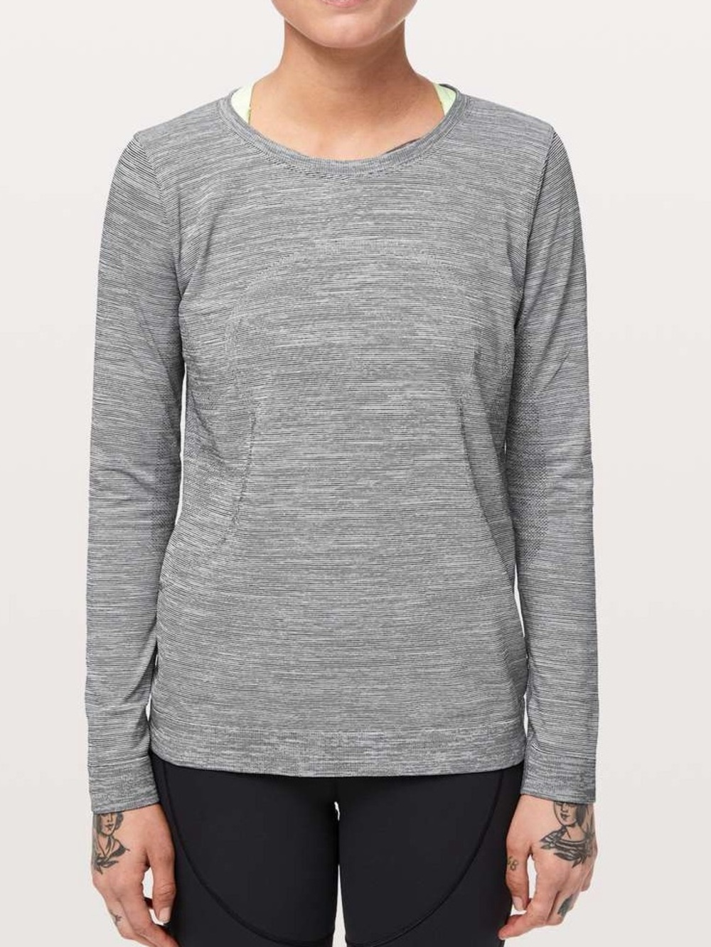 Lululemon Swiftly Tech Long Sleeve Relaxed Fit in White / White / Black